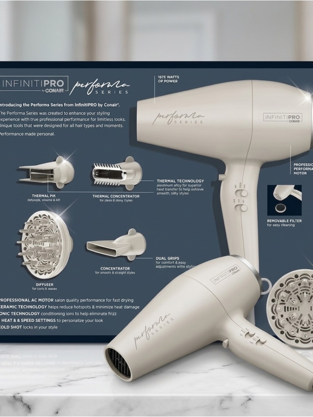 InfinitiPRO by Conair Performa Series Hair Dryer - Cream